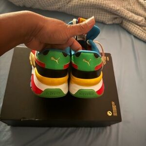 Puma Green and Red Chunky Sneakers